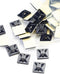 HS Zip Tie Mounts 3/4 Inch Self Adhesive with Screw Hole Cable Wire Tie Mounting Base Holder (100 Pack) Squares,Black...