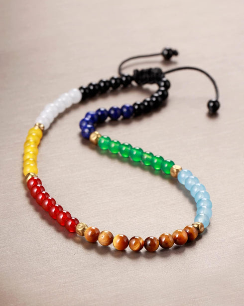 Jewever 7 Chakra Anklet Bracelet For Women Beach Foot Energy Healing Gemstone and Crystals Yoga Worry Stone Balancing Meditation...