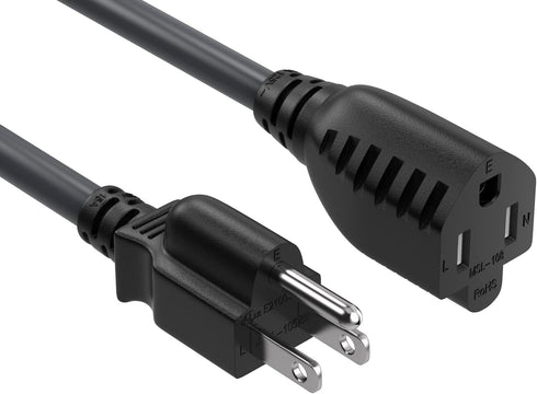 2 ft 14 AWG Outlet Saver Power Extension Cord NEMA 5-15P to NEMA 5-15R, Outlet Extension Cable...