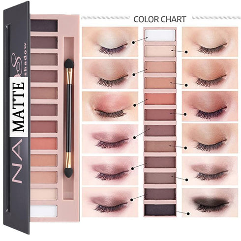 All in One Makeup Kit For Girls12 Colors Naked Eyeshadow Palette, Nude Foundation Face Primer, Makeup Brush, Makeup Sponge, Eyebrow Soap Kit Brows...