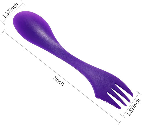 12Pcs Plastic Sporks Tritan Sporks 3 in 1 Travel Fork for Camping, Travel, Home, Restaurant (7 Inch)...