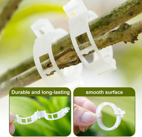 Secured Plastic Plant Clip, 2024 Upgrade 50 PCS Plant Support Clips, Garden Clips for Climbing Plants, Plastic Trellis Plant Clips, Tomato Grape V...