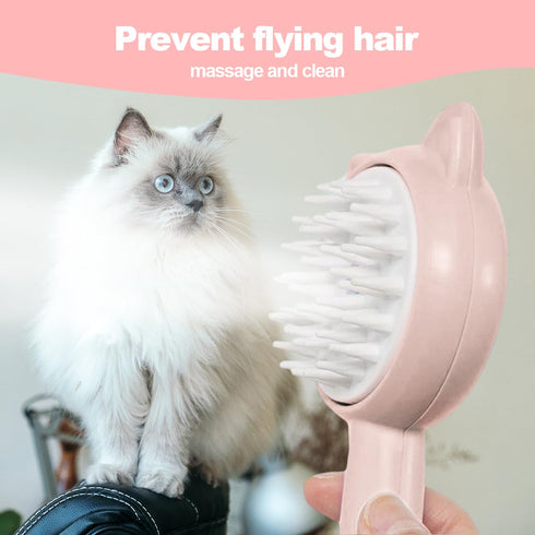 Cat Steamy Brush Dog brushes for Shedding Grooming, Lightweight Skin Friendly Pet Brush Hair Removal Comb Brushes for Long or Medium Haired Cats(P...