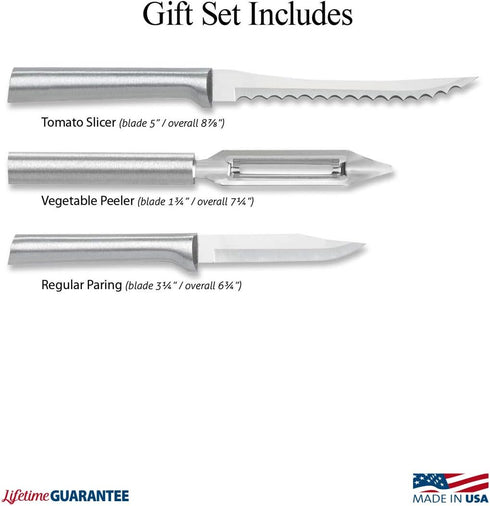 Rada Cutlery Peel, Pare and Slice Set, Silver Handle...