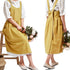 NEWGEM Cotton Linen Cross Back Apron for Women with Pockets for Cooking Cleaning Yellow without Waist Ties...