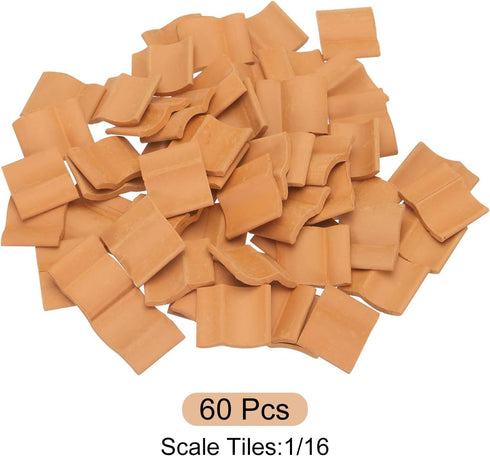 MECCANIXITY Miniature Roof Tiles Clay Model Roof Tiles Mini DIY Tiles Model Building Set for Model Building Dolls Pet Houses Garden Red Pack of 20...