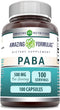 Amazing Formulas PABA Supplement | 500 Mg Per Serving | 100 Capsules | Non-GMO | Gluten-Free | Made in USA...