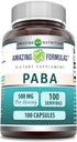 Amazing Formulas PABA Supplement | 500 Mg Per Serving | 100 Capsules | Non-GMO | Gluten-Free | Made in USA...