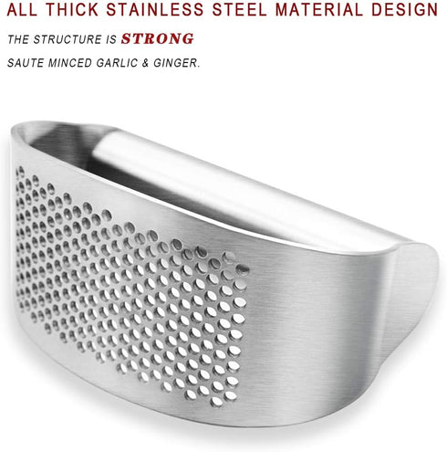 Garlic Press Rocker, Bottle Opener, Stainless Steel Garlic Crusher Chopper Squeezer Slicer Mincer...