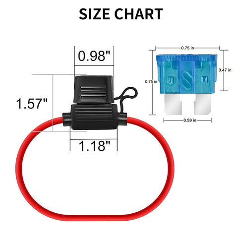 MuHize Inline Fuse Holder 12V - Upgraded 16 Gauge Automotive ATC/ATO Standard Fuse Holders with 15 AMP Standard Blade Fuses(10 Pack)...