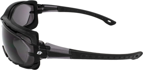 Birdz Eyewear Gasket Safety Padded Motorcycle Sport Sunglasses Black with Smoke Lens...
