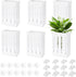 6PCS Upgraded Aquarium Plant Holder, 5.1x3.1x2.1 Inch White Hanging Aquatic Plant Pot with 36 Hooks and 12 Suction Cups, Fish Tank Plant Holder fo...