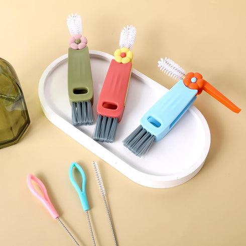 3 in 1 Cup Lid Gap Cleaning Brush,3pcs Multifunctional Sealing Cover Cleaning Brush 3pcs Straw Brushes for Cleaning Straws,Cup Brush Cleaner,Cup L...