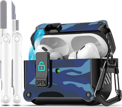 R-fun Compatible with AirPods Pro 2nd Generation 2023(USB-C),2022(Lightning Cable),1st Gen 2019 Charging Case, Full Drop Protection Auto Pop-Up Li...