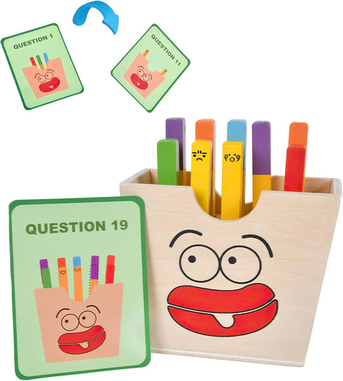 Wooden French Fries Sorting & Stacking Toys for Toddlers, Montessori Toys for 3 Year Old, Preschool Educational Toys to Develop Fine Motor Skills...