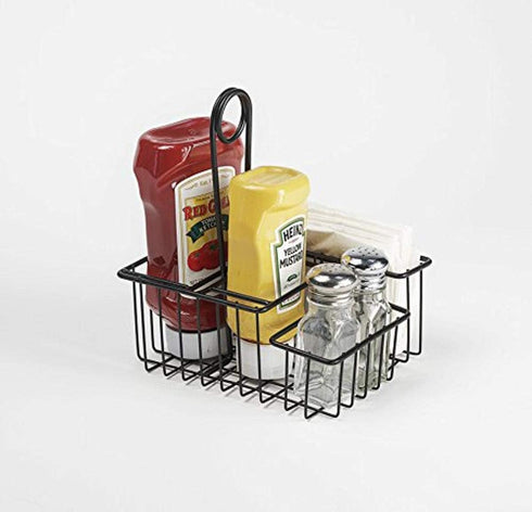 G.E.T. 4-31696 4 Compartment Condiment Caddy, Teflon Coated, 8" x 6.5", Black...