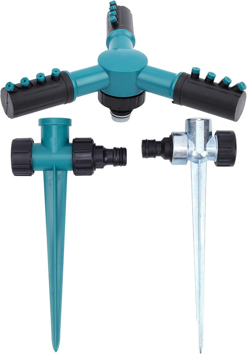 Lawn Sprinkler, Auto Water Sprinkler for Lawn, Zinc Alloy Garden Sprinklers 360 Degree Automatic Rotating, Adjustable Garden Watering System for Y...