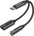 MOSWAG USB C to 3.5mm Headphone and Charger Adapter, 2-in-1 USB C to Aux Audio Jack Hi-Res DAC and Fast Charging Dongle Cable Compatible with Pixe...