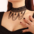 Halloween Sexy Jewelry Elegant Vintage Women Princess Black Lace Gothic Steampunk Statement Necklace Victorian Lolita Choker Crystals Pendant Vamp...