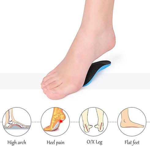 Arch Support Pads for Kids,Children 2 Pairs Orthotic Insole,Plantar Fasciitis Relief,Inserts for Flat Feet,Reusable Arch Cushions for Kids,Youth P...