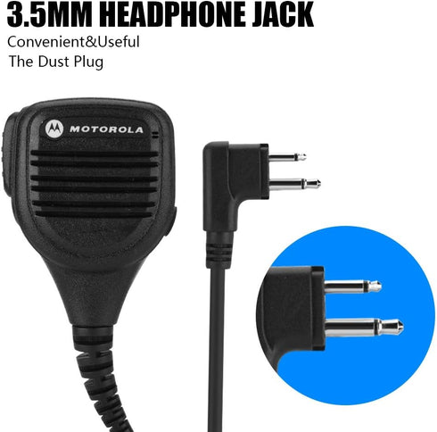 FOSA 3.5mm Headphone Jack Speaker mic,Portable Handheld Walkie Talkie Radio Microphone Waterproof Dustproof with Steel Belt Clip for GP88S,GP2000,...