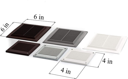 Vent Systems 4'' x 4'' Inch Pack of 2 White Air Vent Cover Metal Air Return Grill with Built in Pest Guard Screen HVAC Vent Cover for Home Improve...