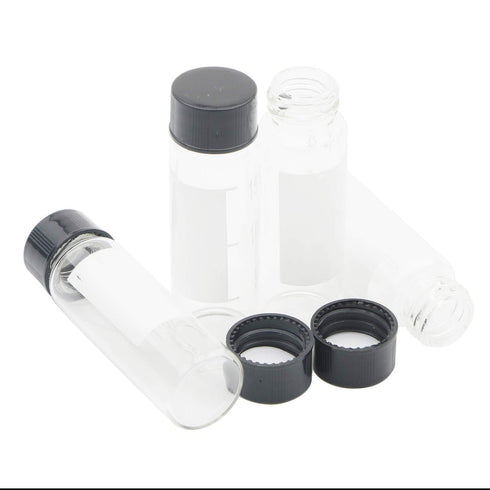 15ml Clear Glass Bottle Small Liquid Sampling Sample Glass Bottles Vials with Write-on Spot and Graduations, Pack of 8...