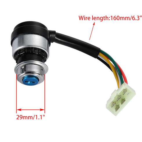 WOOSTAR 5 Pin Ignition Key Switch Replacement for 50cc 70cc 90cc 110cc 125cc 150cc 200cc 250cc Dune Buggy Go Kart ATV 4 Wheeler Quad...