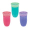 Nuby Wonder Cup with 360 Smart Edge Silicone Rim - (3-Pack) 10 oz - Aqua/Purple/Pink...