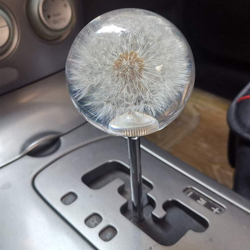 Gear Shift Knob Crystal Ball with Dandelions Flowers Car Shift Knobs Gear Shifter Knob with 3 Adapters fit for Most Manual Transmission or Automat...