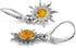 Ian and Valeri Co. Amber Sterling Silver Flaming Sun Leverback Earrings...