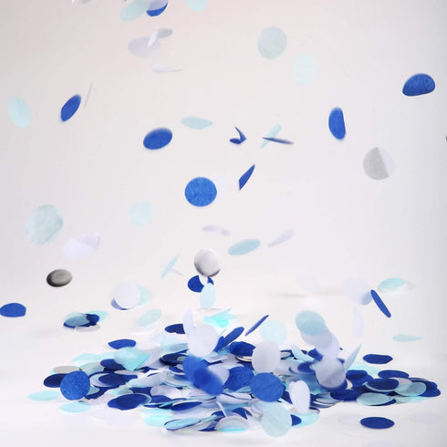 TecUnite Round Tissue Paper Table Confetti Dots for Wedding Birthday Party Decoration, 1.76 oz(White Blue Confetti,2.5 cm)...