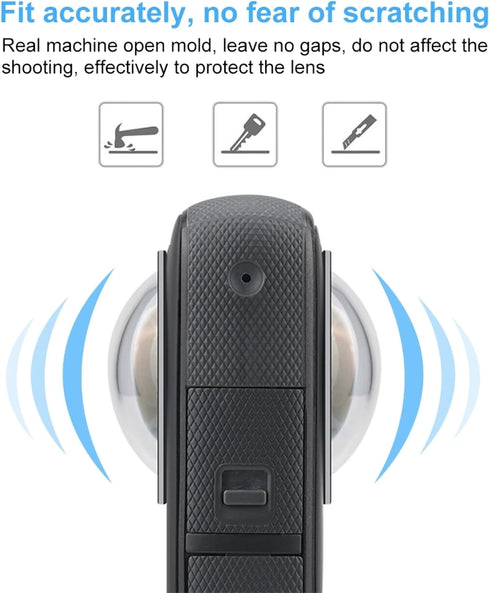 PULUZ Sticky Lens Guard for Insta360 One X2,PC Material Protective Lens Cap for 360 One X2 High Light Transmittance Anti-drop Anti-dust Sports Cam...