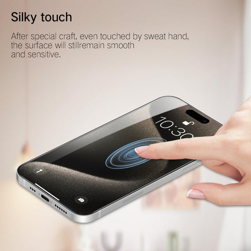 PERFECTSIGHT 2 Pack Diamond Hardness for iPhone 15 Pro Screen Protector 6.1 Inch, HD Clear 8X Shockproof Premium Tempered Glass Screen Protector f...