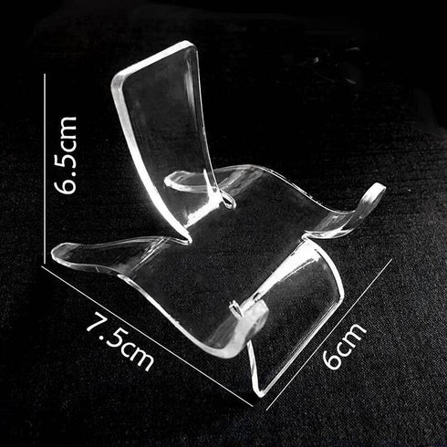6pcs Acrylic Triangle Display Holder Clear Pedestal Display Easel Stands for Small Collectibles Crystal Geodes Rock Mineral Agate Fossil Coral...
