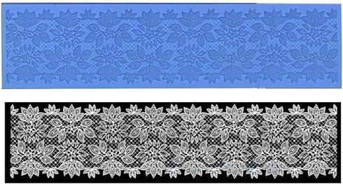 Flower Floral Lace Mat For Cake Large Silicone Cake Lace Mat Cake Decoration Sugar Craft Tools of Bakeware (Lotus 114 A)...