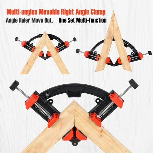 Multi Angle Degree Corner Clamps, Adjustable 30-90 Degrees Sawing Mitre Right Angles Measuring Cutting Tool for Woodworking Photo Frame (New-black...