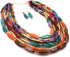 ABJFJE Womens Multi Layer Crystal Resin Choker Necklace and Drop Earring Set Fashion Multi Colored Beads Statement Clavicle Collar Bib Necklace Ea...