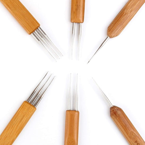 Dreadlocks Crochet Hook for Hair 3pcs/set (1 hook, 2 hooks, 3 hooks) 0.75mm Dreadlock Hooks with Wooden Handle Crochet Needles for Hair Dreadlock ...
