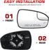 Right Passenger Side View Heated Mirror Glass for 2013 2014 2015 2016 2017 2018 2019 2020 Ford Fusion, Replace DS7Z17K707F DS7Z-17K707-F Exterior ...