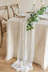 Ling's Moment 10Ft x 35" Wide Brilliant White Gauze Semi-Sheer Table Runner Cheesecloth Tablecloth for Wedding Party Bridal Shower Boho Table Deco...