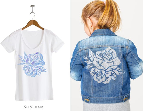 Rose Stencil | DIY Stencils for Artistic Projects | Floral Design | 10x10 Inch Flower Stencil...