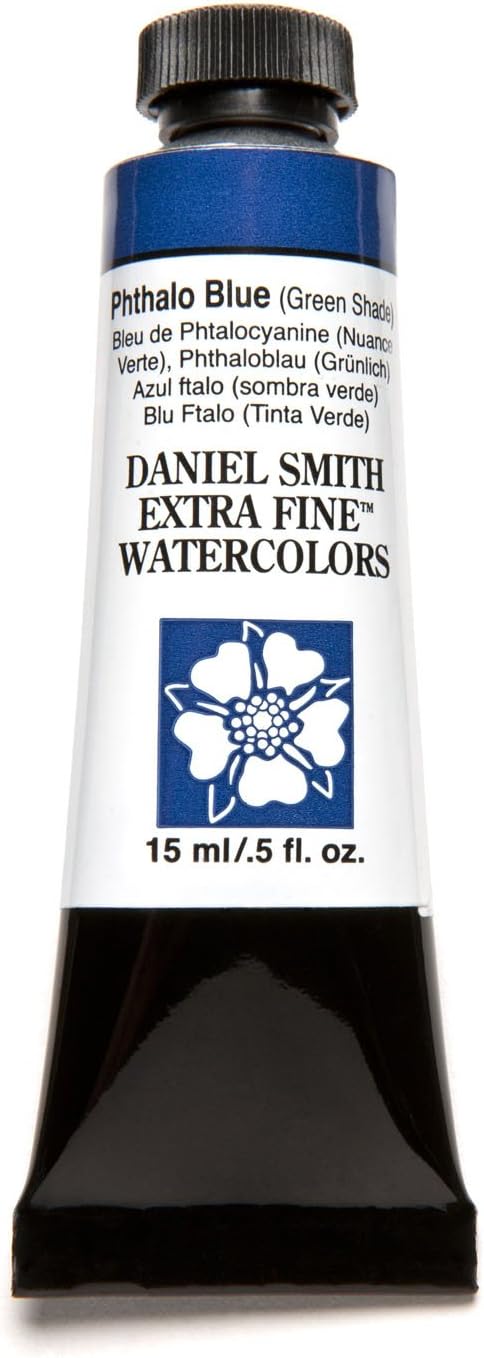 Daniel Smith Extra Fine Watercolor 15ml Paint Tube, Phthalo Blue Green Shade (284600077), 0.5 Fl Oz (Pack of 1)...
