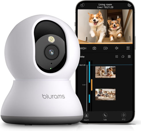 blurams Pet Camera 2K, 360° Indoor Security Camera, Dog Camera with Phone App, PTZ Cameras for Home Security Indoor, 2-Way Audio, Motion Tracking,...
