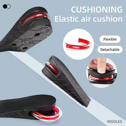 Height Increase Insole 3-Layer Air Cushion Heel Insert Lift Shoes Insole for Men and Women Invisible Elevator Adjustable Insoles...
