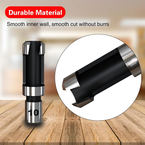Wood Plug Cutter Drill Bit Set Woodworking Chamfer Drill Bits Straight and Tapered Taper Cutting Tool Cork Drill Bit Knifes 6mm 10mm 13mm 16mm, 8p...