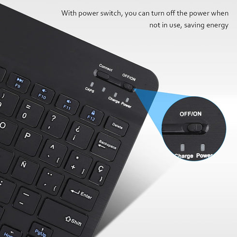 Mini Keyboard, Spanish Keyboard 78 Keys, Multifunctional Keyboard Touchpad Keyboard Storage & Presentation Materials...