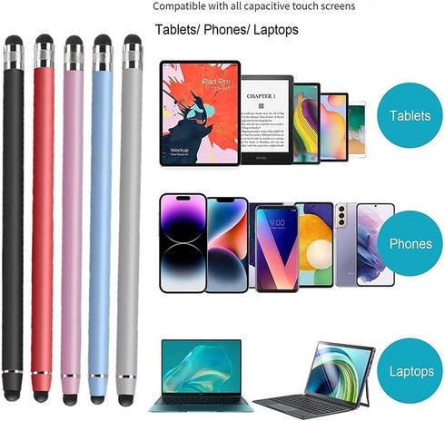 Stylus Pens for Touch Screens(5 Pack), 10 Replaceable Tips High Precision Capacitive Stylus Pen for iPad iPhone Android Tablets and All Universal ...