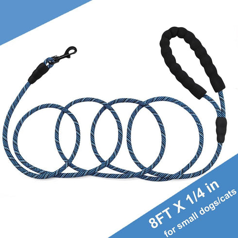 MayPaw 8FT Small Dog Leash, 1/4in Lightweight Strong Nylon Rope Puppy Leash with Comfortable Handle for Outdoor Walking Hiking (0~18lbs)...