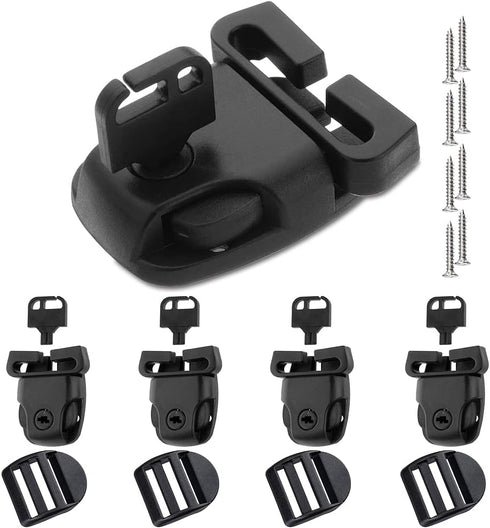 4 Sets Spa Hot Tub Cover Clips Latch Replacement Kit Hot Tub Cover Latches Clip Lock for Cover Straps with Keys and Hardwares Accessories (4 Sets)...